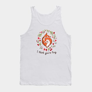 I Think You're Foxy | Cute Animal Valentine Tank Top